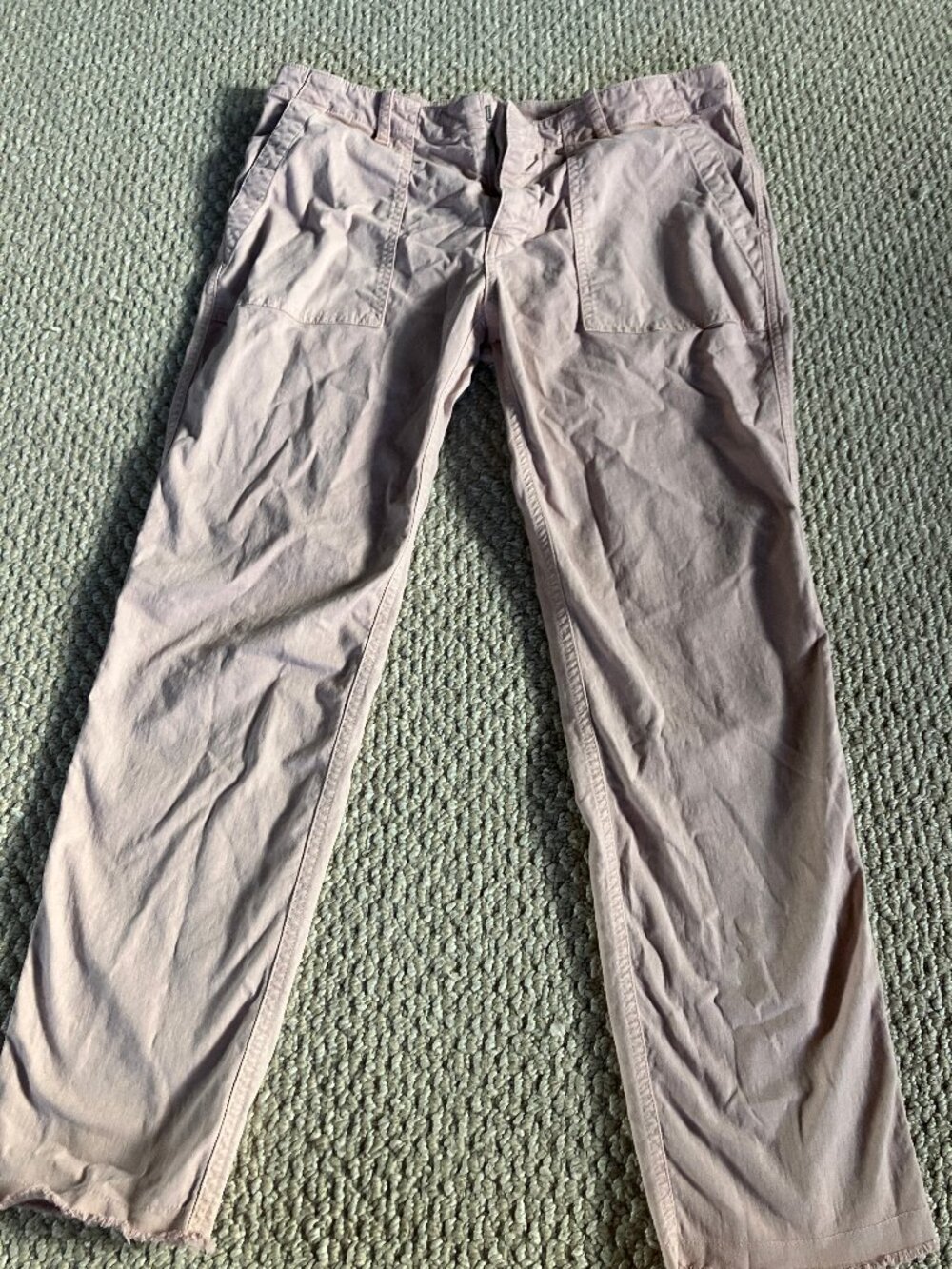 Nili Lotan Jenna 111/88 80NL Blush Pink Cotton Pants Raw Hem Size 6